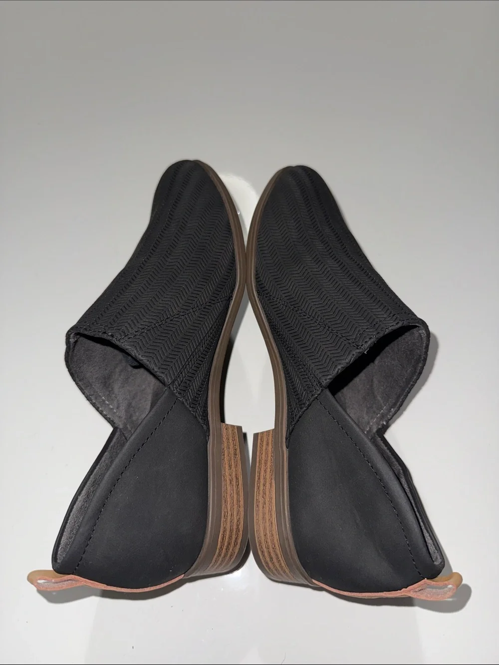 Dr Scholls Womens Black Goring Ruler Almond Toe Block Heel Slip On Dress Sz 8.5